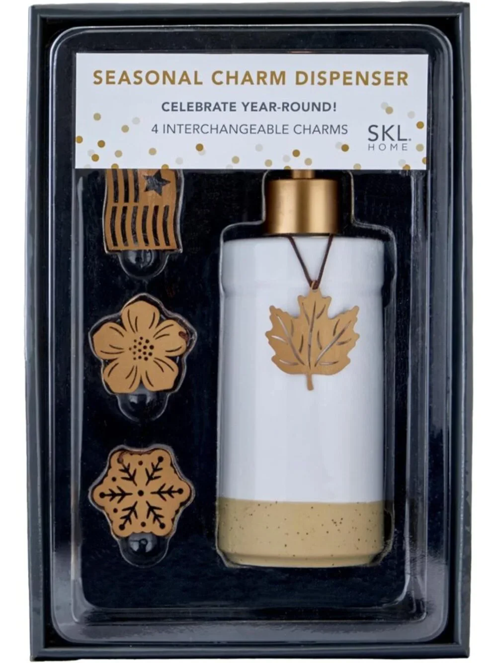 Chic Soap & Lotion Dispenser Set with 4 Stainless Steel Charms - Refillable for